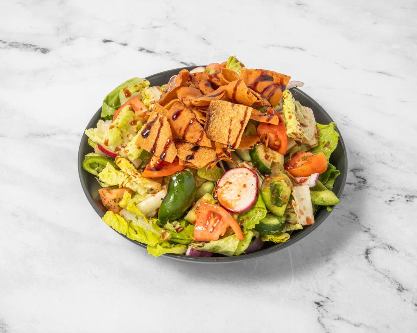 Level Lounge fattoush salad